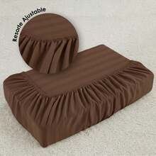 Fitted Sheet With Elastic All Around The Bottom, Cotton-Like Feel, Soft And Cool, Ideal For Spring, Available In Twin, Full, Queen, And King Sizes, Variety Of Colors, Perfect For Modern Bedrooms, Breathable And Comfortable For All Seasons - 巧克力棕 - 查看 3