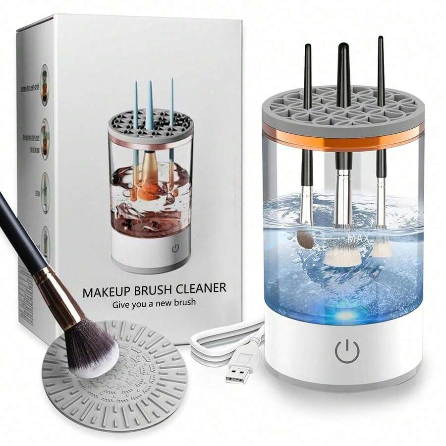 Electric Makeup Brush Cleaner, 3 In 1 Automatic Brush Washer, Makeup Brush Cleaning Machine, Makeup Tool Cleaner For Daily Use, Fits For All Size Makeup, Back-To-School Giftt, Best For Back-To-School, Women Travel