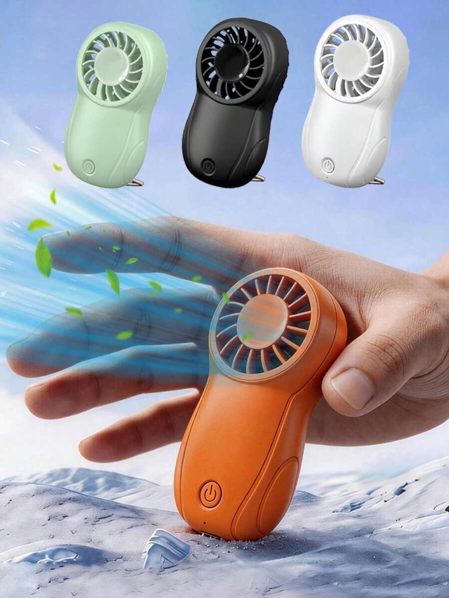 sweetfull Ventilador de escritorio personal portátil y silencioso recargable por USB, con 3 ajustes de velocidad, diseño deportivo, esencial para refrescarse en exteriores, campamentos, playa y verano