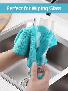 20Pcs/Pack Ultra-Soft Microfiber Cleaning Cloths, Dishwashing Cloth Household Rag Kitchen Bathroom Cleaning Towel Durable Absorbent Towel,30 Cm * 30 Cm, Random Colors, Absorbent Rags, Kitchen Cleaning Cloths, Glass Cleaning Cloths, Multi-Purpose Soft Quick-Dry Sponge Set - Kitchen Bathroom Hotel Home Cleaning - Random Color - View 6
