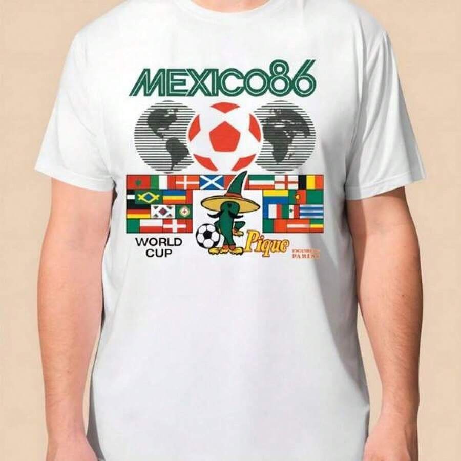 Camiseta Vintage de la Copa Mundial de México 86 - Negro - Ver 1