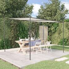 Belvédère blanc 3x3 m 180 g/m² tissu et acier Meubles de jardin Pergola treillis de toit de Pergola de parterre de fleurs élevé dans le jardin - A - Voir 1