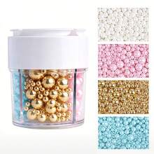 1 Set Mixed Size Gold, Pink, White, Blue Pearl Decorative Beads, Suitable For Cake Decoration, DIY Crafts And Party Supplies - Multicolor - View 7