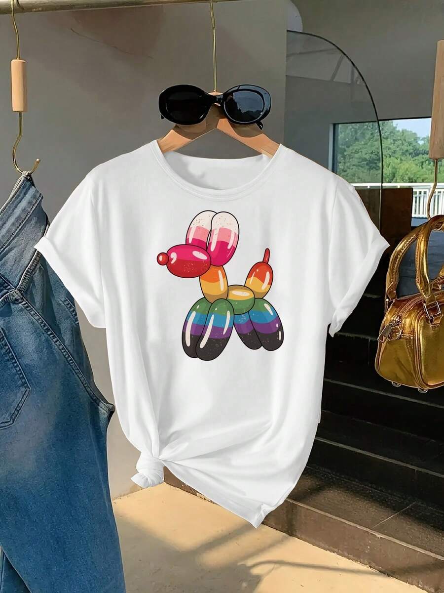 Camiseta de Mujer 100% Algodón Puro, Estilo Bohemio, con Estampado Floral Artístico, Casual, Básica, de Manga Corta, a la Moda. Camiseta de Mujer con Patrón Vintage Bohemio, 100% Algodón, Suave, Transpirable, Cuello Redondo, Manga Corta, Estilo Boho Urbano. - Blanco - Ver 1