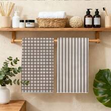 MEMNUN Conjunto de 2 panos de prato de microfibra super macios com estampa geométrica xadrez bege, 40 x 60 cm (15,75 x 23,62 pol.), ideais para decoração de cozinha, preparo de alimentos, chá e outras refeições. Laváveis à máquina, perfeitos para sala de jantar, cozinha, uso diário e como presentes. Ideais para todas as estações do ano. - Multicolorido - Ver 8