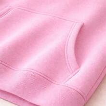 Kids' Kangaroo Hoodie Set, California Style, Thick, Winter - Baby Pink - View 3
