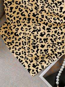 Camiseta ajustada de cuello redondo versátil de ajuste ceñido con estampado de leopardo, nueva llegada primavera/verano para mujer - Multicolor 17 - Ver 3