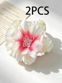 2/4件組女款仿布花髮夾，仙氣側夾，度假波希米亞風新娘髮飾，女孩髮飾 - 彩色 - 查看 10