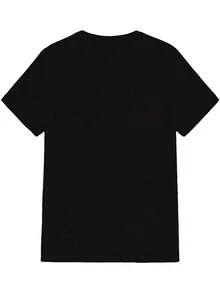 Men's Plus Size Summer T-Shirt, Short Sleeve T-Shirts With Whimsical Thanksgiving Scene Graphic Print, Casual Tops For Everyday Life, Big And Tall Guys - 黑色 - 查看 2