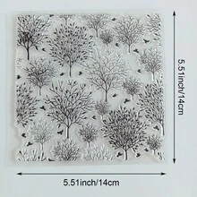 Nature-Inspired Transparent Stamp Collection - Floral/Tree/Architecture/Butterfly Elements, Suitable For Scrapbooking, DIY Decoration, Silicone Stamps - Forest - View 8