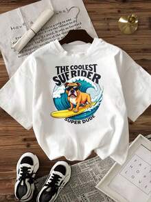 Playera Holgada para Mujer, Estilo Surfista, Transpirable - Blanco - Ver 2