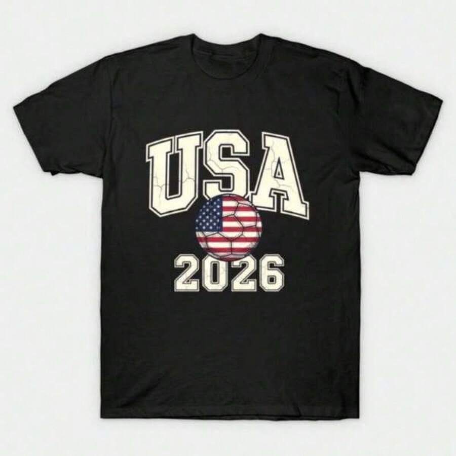 Camiseta Vintage de la Selección de Fútbol de EE. UU. para la Copa Mundial Americana 2026 - Negro - Ver 1