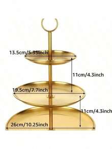 3-Tier Stainless Steel Fruit & Dessert Display Stand - Elegant Round Serving Tray For Home Kitchen Bakery Hotel Banquet Food Presentation Durable Metal Multi-Layer Storage Holder Stylish High-End Photo Prop - View 3