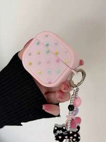 Casing Pelindung Polka Dot Mengkilap untuk 4/Pro/3/2, Penutup Earphone Bluetooth Silikon Lembut, Kompatibel dengan Apple - Berwarna merah muda - View 3
