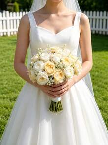 22pcs Artificial Peony Flowers With Baby's Breath, Mixed White And Pink Peonies And Baby's Breath, Suitable For Home Decor, Photography Props, Wedding Decoration, Bridal Bouquet, Valentine's Day, Holiday Decoration, Artificial Flowers, Spring Decor, Home And Office Decoration, Floral Arrangement, Artificial Centerpiece, Outdoor Garden And Yard Decor, Wedding Birthday Bride Gift Party Decoration, Mother's Day Gift - Multicolor - View 7
