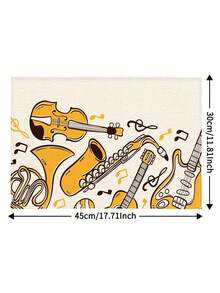 1/2/4/5/6/8pcs Digital Printed Placemats, Music Style Pattern Printed Placemats For Dining Table Decor, Suitable For Daily Use, Festivals, Parties, Birthdays, Weddings, Dinners, Kitchen & Dining Room - Multicolor - View 2