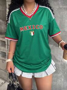 2026 Playera de Fútbol Mujer México Bandera - Ropa para Aficionados al Fútbol Mexicano - Verde-2 - Ver 2