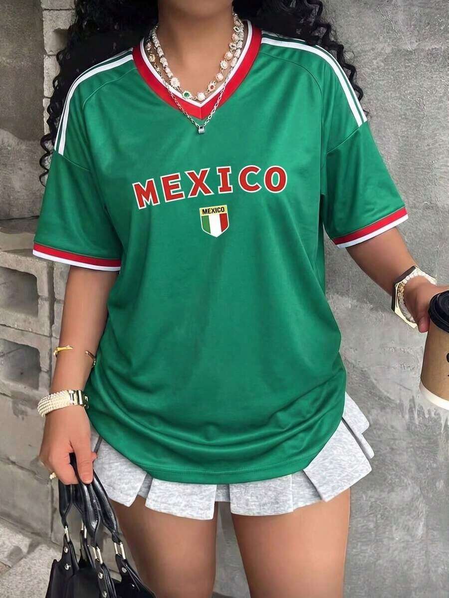 2026 Playera de Fútbol Mujer México Bandera - Ropa para Aficionados al Fútbol Mexicano