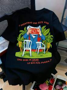 Camiseta Unisex 100% T-Shirt, Tour 2025 "Debería Haber Tomado Más Fotos" - Fotógrafo de Rana + Frase Retro Motivacional, Cuello Redondo, Manga Corta, Ideal para Amantes de la Fotografía, (S~XXXL) - Negro - Ver 6