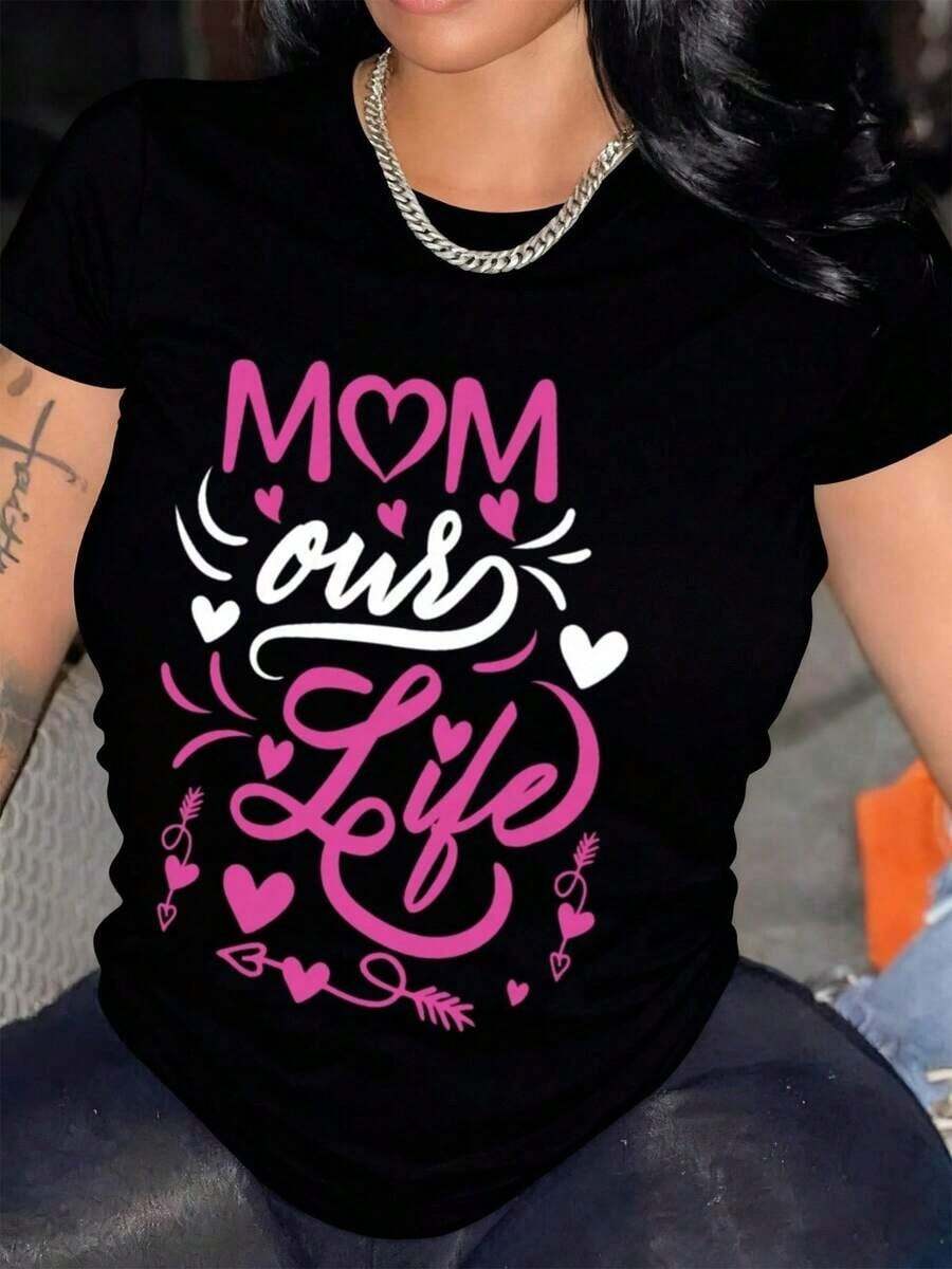 Camiseta Y2K única con diseño llamativo que celebra a las mamás y el amor familiar perfecta para cualquier ocasión con un estilo moderno y vibrante ideal para destacarte en cualquier evento especial o casual - Negro - Ver 1