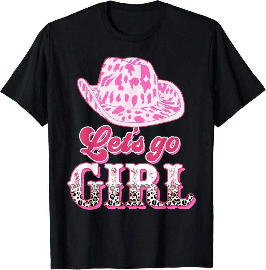 [National Shipping] Camiseta de Vaquera del Oeste "Let's Go Girls" con Sombrero de Vaquero - Estilo - Ver 1
