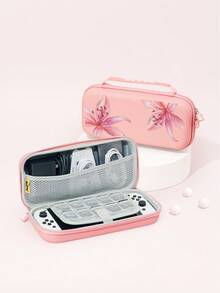 1pc Pink Eggplant Flower Pattern Protective Case/Cover, Compatible With Switch2 (2025), Switch NS, Switch OLED, Switch Lite, Accessories For Switch 2nd Gen/Switch, Full Set Including Storage Bag, Game Card Case, Best Gift For Switch Players - Multicolor - View 16