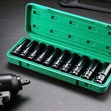 1/2Inch Drive 6-Point Impact Socket Set 10-Piece Metric Sizes 8-24m/10-24mm Carbon Steel Impact Socket Set With Hard Storage Box - 8-24mm - 查看 2