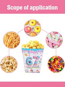 10 hộp bỏng ngô giấy hồng & xanh size 6/7, 67 hộp bỏng ngô dùng một lần chủ đề bánh donut & kem, hộp khoai tây chiên, hộp bánh mì, hộp đựng đồ ăn tiệc lễ hội & tráng miệng, trang trí tiệc mừng em bé, trang trí tiệc tiết lộ giới tính, khay đựng đồ ăn tiệc sinh nhật bé trai hoặc bé gái, phụ kiện tiệc sinh nhật em bé, quà tặng tiệc mừng em bé, hộp đóng gói quà tặng - Nhiều màu - Xem 12