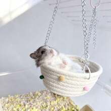 Ổ ngủ cho chuột hamster, võng mùa hè, xích đu, nôi treo nhỏ, thích hợp cho chuột nhảy, chồn, giường chơi cho thú cưng nhỏ. - Xem 1