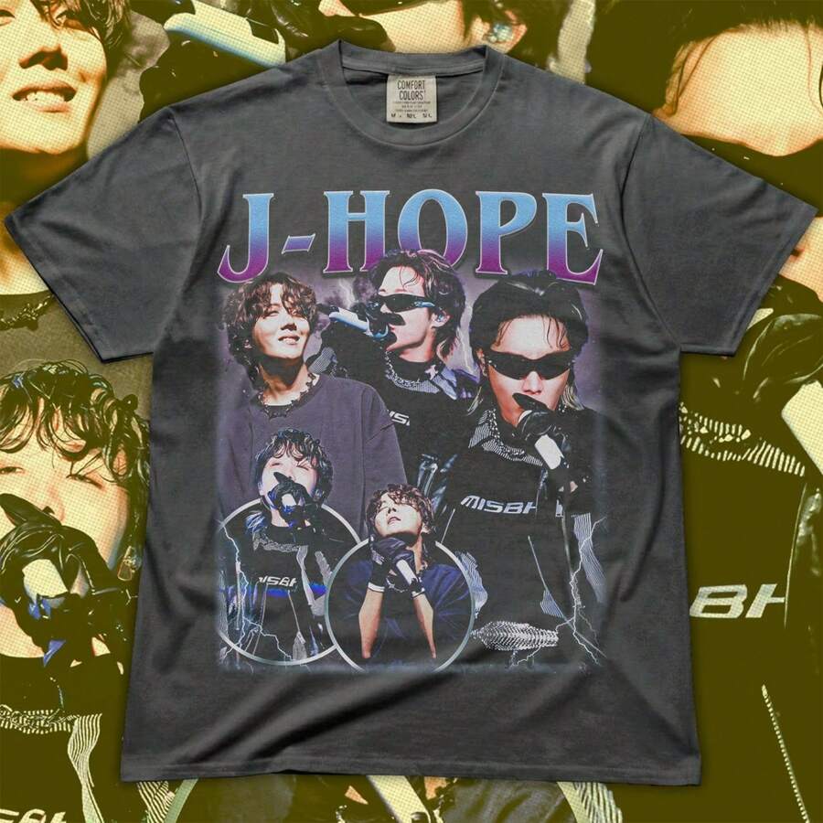 J-Hope T-Shirt: K-Pop Idol Graphic Tee - Fan Merch YS - Black - View 1