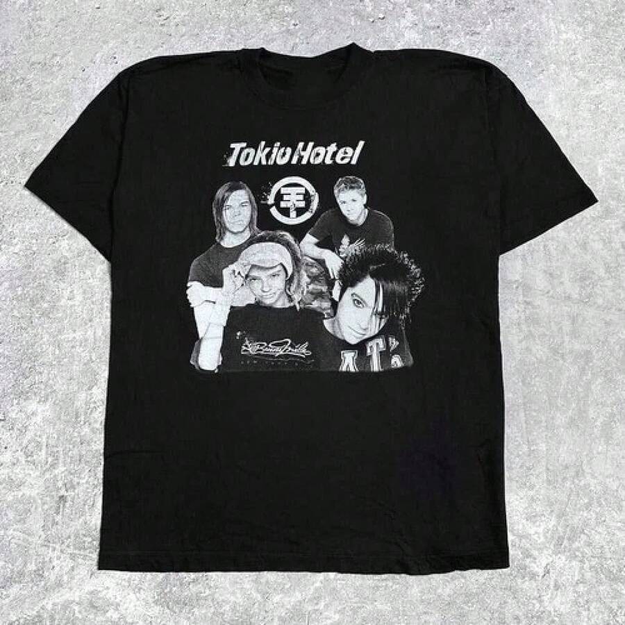 ¡RARA VEZ!Tokio Hotel Black Cotton Shirt Full,blusas elegantes dama,blusas de vestir elegantes - Negro - Ver 1
