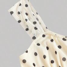 Nana's Women's Clothing Store  MOD Vestido con estampado floral de pliegues de malla con lazo - Burdeos - Ver 6