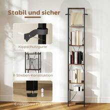 Set Of 2 Six-Tier Shelving Units With Steel Frame, Ideal For Living Room, Office Or Bedroom, In Rustic Brown Color. - 銹棕色 - 查看 6