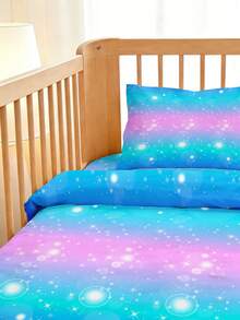 1 Set Of Rainbow Baby Bedding Set, Dreamy Style Polyester Material Baby Bed Cover With Pillowcase, Suitable For Nursery Bedroom, Baby Room, Festivals, Birthdays, Gifts, Suitable For All Seasons - Multicolor - View 7