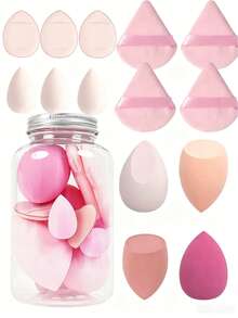 15/1pc Reusable Makeup Sponges, Makeup Powder Puff, Facial Makeup Tool Set, Round Setting Powder Puff, Makeup Accessories, Dry & Wet Use Powder Puff, Blush Puff, BB Cream Puff, Loose Powder Puff, Beauty Sponge, Suitable For Foundation, Powder, Lotion, Etc. - Multicolor - View 2