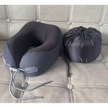 Memory Foam Travel Pillow, Orthopedic Neck Support Pillow For Airplane, Train, Car, Removable And Washable, With Storage Bag - Dark Grey - View 13