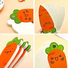 1pc Creative Special Shaped Loose Leaf Spiral Notebook Portable Carrot Shape Blank Word Notepad Student Study Stationery Gift Random Shipment - A - View 3