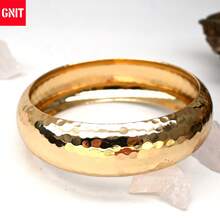 GNIT Gold & Resin Bangle Bracelets For Women, 3PCS/1pc Chunky Statement Stackable Bangles With Hammered Gold, Silver Foil & Studded Jewelry Set - Orange. Translucent. Gold - View 4