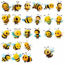 50pcs Bee Aesthetic Stickers Gift, Heart Insect Doodle Stickers, Fun Bee Observation Labels, Scrapbook Stickers, Vinyl Waterproof Stickers, Suitable For Water Bottles, Guitars, Suitcases, Phones, Phone Cases, Laptops, Skateboards, Gifts - Yellow 1 - View 4