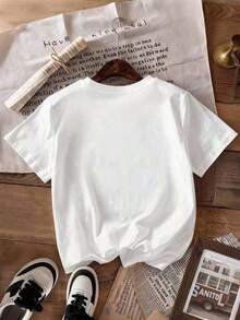 1 pieza de ropa Y2k para mujer, camisa elegante cristiana , ropa cristiana, regalo para madrina, ropa de calle cristiana cómoda, estética francesa, holgada y cómoda, atuendo para el Día de la Madre, 100% algodón, 180g. - Blanco - Ver 2