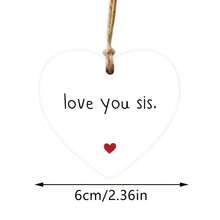1/2pcs 2d Flat Decorative Hanging Ornaments, Acrylic Heart-Shaped Ornaments, Decorative Hanging Ornaments, Christmas Ornaments For Sisters, "I Love You" Souvenirs, Home Decorations - White - View 3