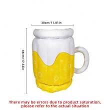 Inflatable Beer Cup Shaped PVC Coaster, Suitable For Parties And Summer Pools, Multi-Purpose Kitchen Decor, Suitable For Indoor And Outdoor Use, Swimming Pool Floating Toy, Relaxing Holiday Gift - Beer Ice Bar - View 6