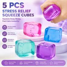 2 piezas Cubo sensorial para aliviar el estrés - Cubo sensorial apretable, presionable y tirable, Cubo para aliviar el estrés, Cubo sensorial calmante para el autismo, Recuerdos para fiestas y regalos festivos, Regalo de cumpleaños perfecto, Accesorio para noche de juegos, Opción de regalo de Halloween - Multicolor - Ver 2