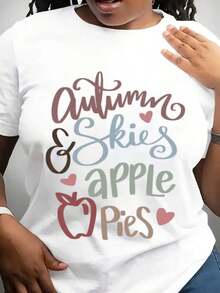 Modern MinimalistAutumn Skies Apple Pies Shirt, Thanksgiving Shirt, Cute Fall Lover Shirt, Autumn Fall T-Shirt, Thanksgiving Day T-Shirt, Pumpkin Day Shirtcasual everyday - Blanco - Ver 7