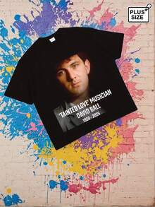 Camiseta de talla grande para hombre - Tejido pesado 100% algodón con gráfico de homenaje a David Ball (1959-2025) - Camiseta ligera y transpirable para fans - Lavable a máquina para uso diario y en conciertos - Ropa casual de recuerdo musical para todas las estaciones - Negro - Ver 1