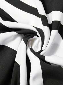 Camisa de mujer de contraste de color impreso para uso diario - Blanco y Negro - Ver 7