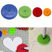1 bộ/2 bộ/3 bộ/4 bộ bánh xe quét may bằng nhựa cứng kèm thước đo, nhiều kích cỡ, màu đỏ hoặc xanh, phù hợp cho thủ công và chần bông, màu ngẫu nhiên - Nhiều màu - Xem 6