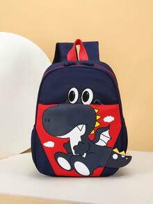Ransel Dinosaurus Baru Ini Terbuat Dari Bahan Nilon, Kasual Dan Sederhana, Dengan Resleting Dan Tali Bahu Yang Dapat Diatur. Cocok Untuk Berbelanja Dan Bepergian, Dan Dapat Dengan Mudah Memuat Kebutuhan Sehari-hari. Ransel Ini Serbaguna, Bergaya Dan Praktis, Cocok Untuk Berbagai Gaya Dan Kesempatan, Dengan Kemampuan Adaptasi Gaya Yang Kuat. - biru tua - View 8