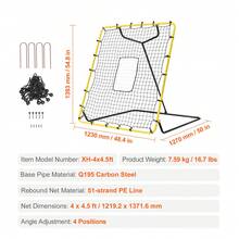 Baseball And Softball Rebounder Net, 4 X 4.5 Feet PitchBack Baseball Nest For Pitching And Fielding Training, Pitch Return Trainer Rebound Net With Pitching Target, 4 Adjustable Angles - 4 X 4.5 Ft - View 7