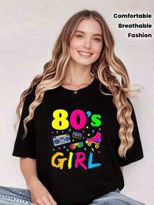 Camiseta única Y2K para chicas con diseño colorido de los 80 que resalta la diversión retro ideal para amantes de la moda vintage y la cultura pop indispensable en tu guardarropa diario expresión de estilo y originalidad cómpara la tuya ahora y destaca en cualquier ocasión - Negro - Ver 12